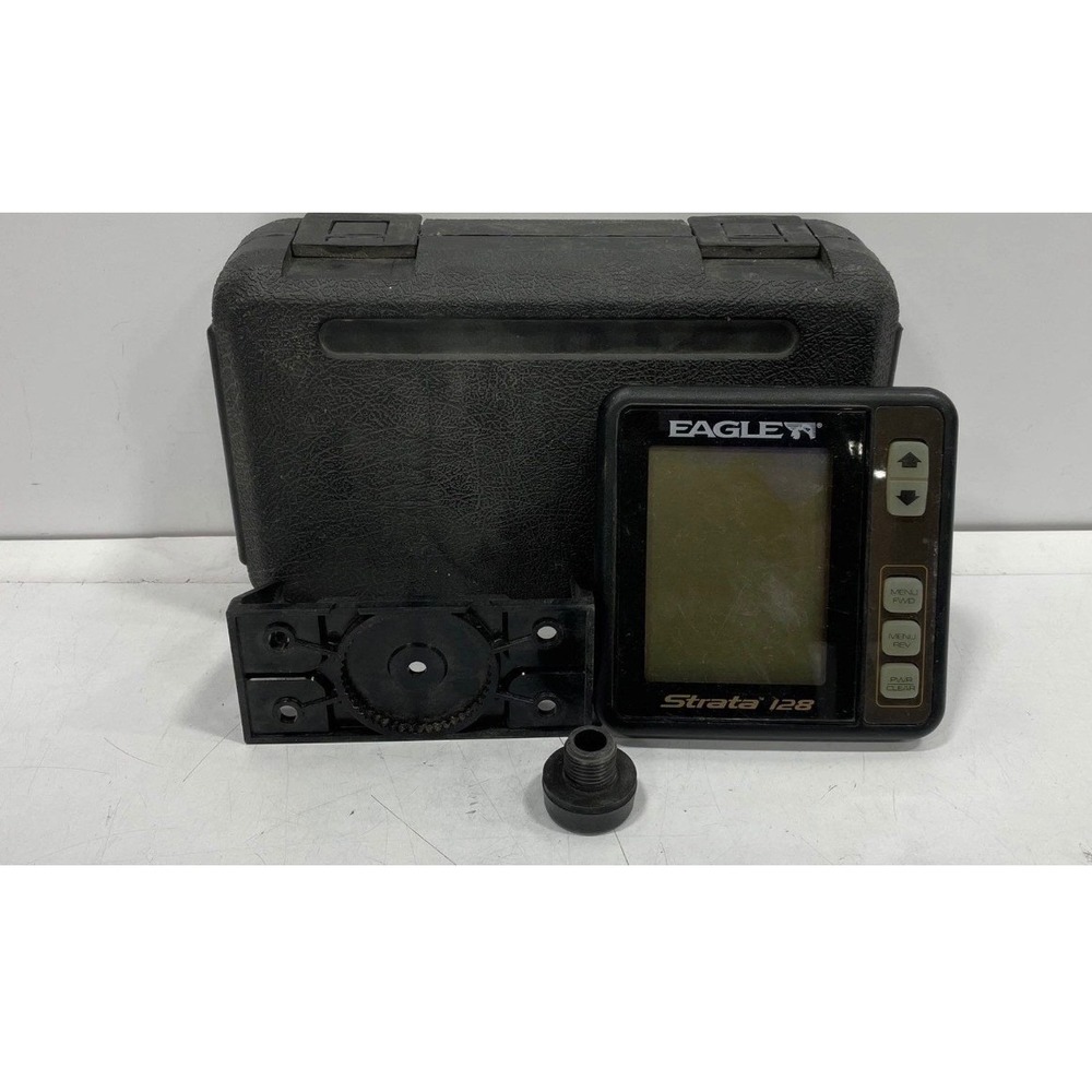 🐠Eagle Strata 128 Fishfinder Sonar Unit Case Mounting Bracket &Manual- untested